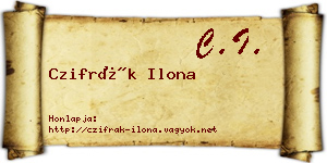 Czifrák Ilona névjegykártya